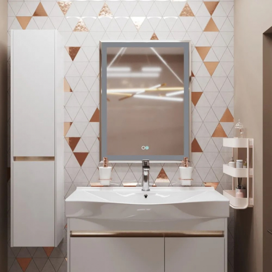 Зеркало MIXLINE Минио-2 600x800 с LED подсветкой и фацетом + подогрев