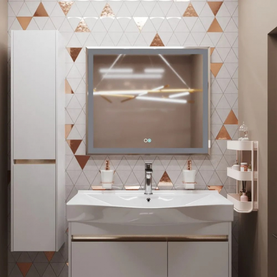 Зеркало MIXLINE Минио-2 800x700 сенсорный выключатель, светодиодная подсветка + подогрев