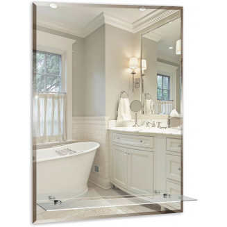 Зеркало MIXLINE Модерн-Люкс 495x685 с полкой и фацетом