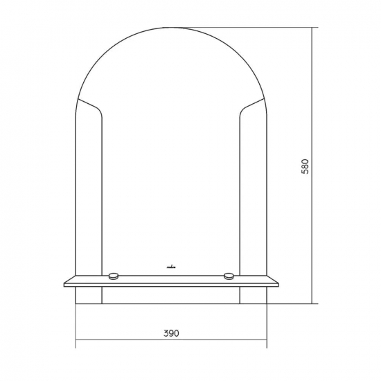Зеркало MIXLINE Муза 390x580 с полкой