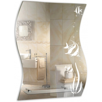 Зеркало MIXLINE Немо 510x680 полка, пескоструйный рисунок