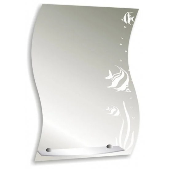 Зеркало MIXLINE Немо 510x680 полка, пескоструйный рисунок