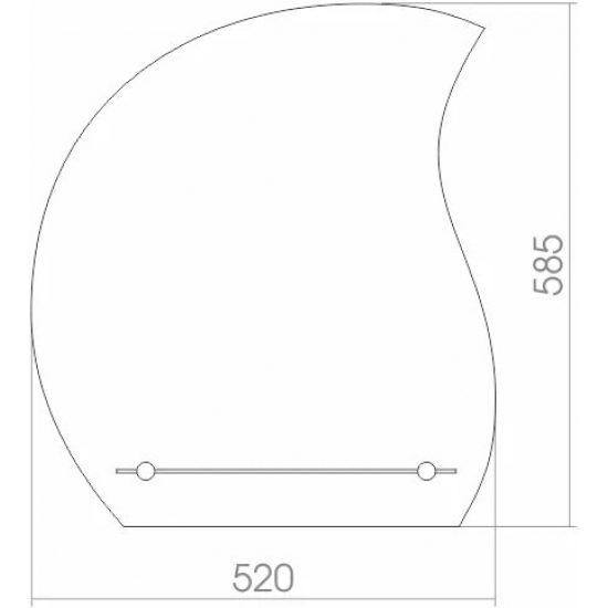 Зеркало MIXLINE Нептун 520x585 с полкой