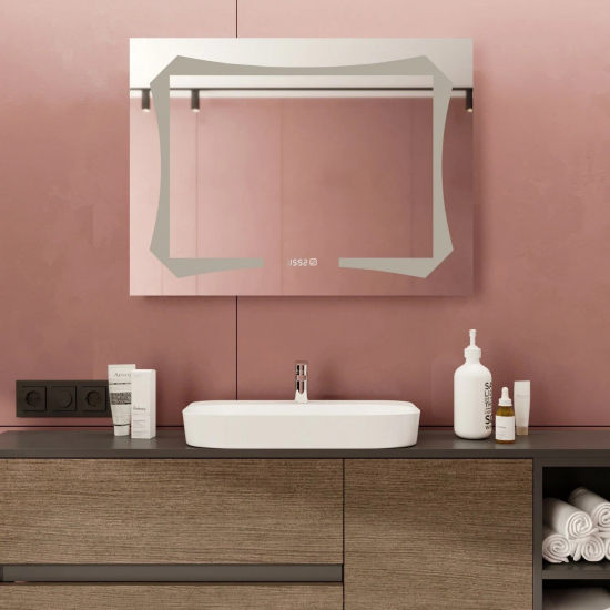 Зеркало MIXLINE Отто 800x600 с LED подсветкой + часы
