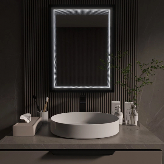 Зеркало MIXLINE Серенити 600x800 с багетом и тоннельной LED подстветкой