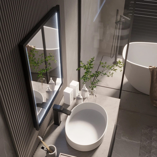 Зеркало MIXLINE Серенити 600x800 с багетом и тоннельной LED подстветкой