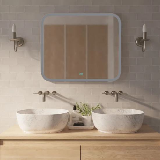 Зеркало MIXLINE Стив-2 800x685 с LED подсветкой и подогревом