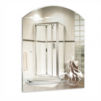 Зеркало MIXLINE Танец 535x670 полка, пескоструйный рисунок