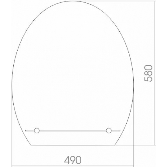 Зеркало MIXLINE Уют 490x580 с полкой