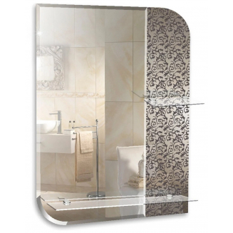 Зеркало MIXLINE Вьюн 550x750 2 полки, пескоструйный рисунок