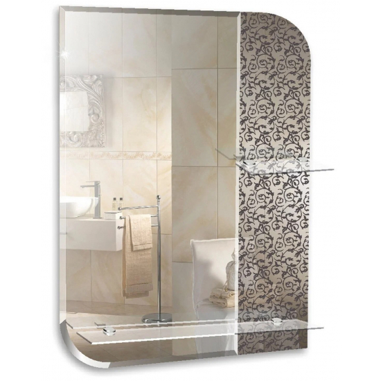 Зеркало MIXLINE Вьюн 550x750 2 полки, пескоструйный рисунок