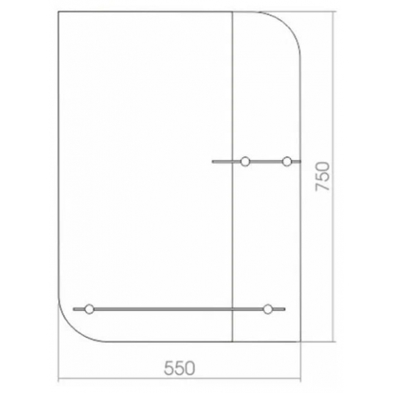 Зеркало MIXLINE Вьюн 550x750 2 полки, пескоструйный рисунок