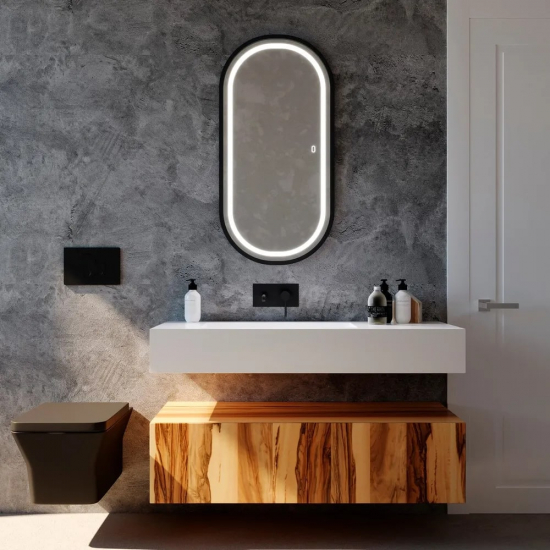 Зеркало MIXLINE Виола-лофт 500x1000 пластик рама, с LED подсветкой