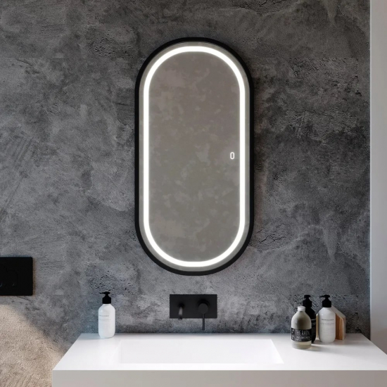 Зеркало MIXLINE Виола-лофт 500x1000 пластик рама, с LED подсветкой