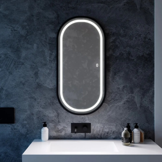 Зеркало MIXLINE Виола-лофт 500x1000 пластик рама, с LED подсветкой