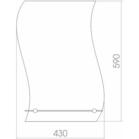 Зеркало MIXLINE Волна 430x590 с полкой