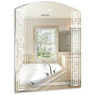 Зеркало MIXLINE Восток 535x670 с полкой, пескоструйный рисунок