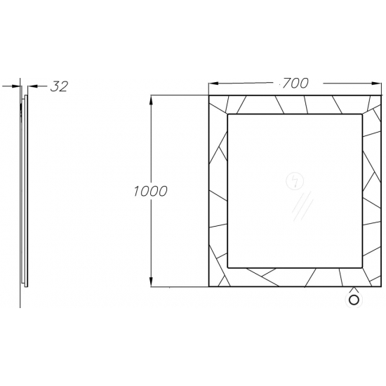 Зеркало OPADIRIS Луиджи 70 с подсветкой и функцией антизапотевания, серое матовое