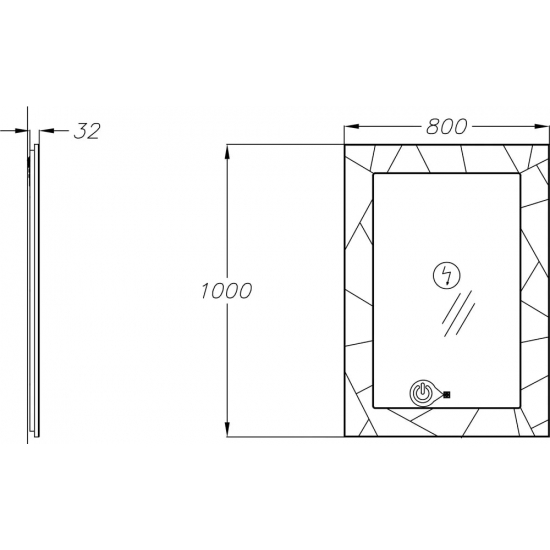 Зеркало OPADIRIS Луиджи 80 с подсветкой, белое матовое