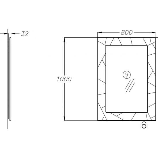 Зеркало OPADIRIS Луиджи 80 с подсветкой и функцией антизапотевания, серое матовое