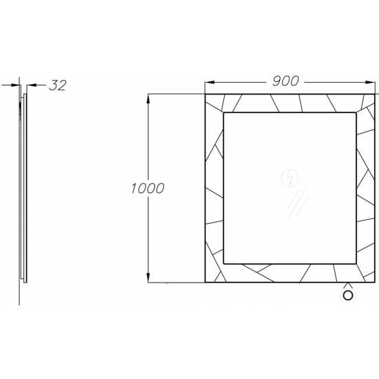 Зеркало OPADIRIS Луиджи 90 с подсветкой и функцией антизапотевания, серое матовое