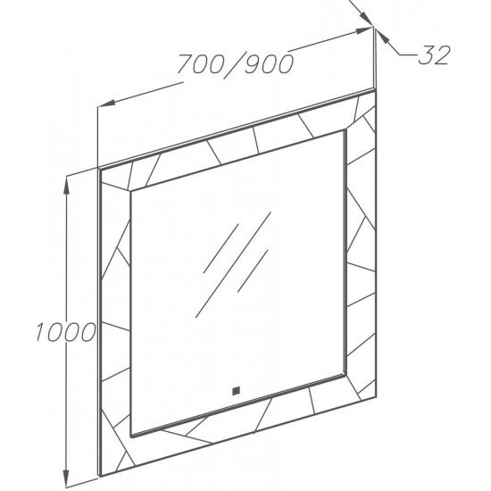 Зеркало OPADIRIS Луиджи 90 с подсветкой, серое матовое