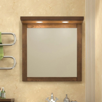 Зеркало OPADIRIS Мираж 80 светлый орех, с козырьком