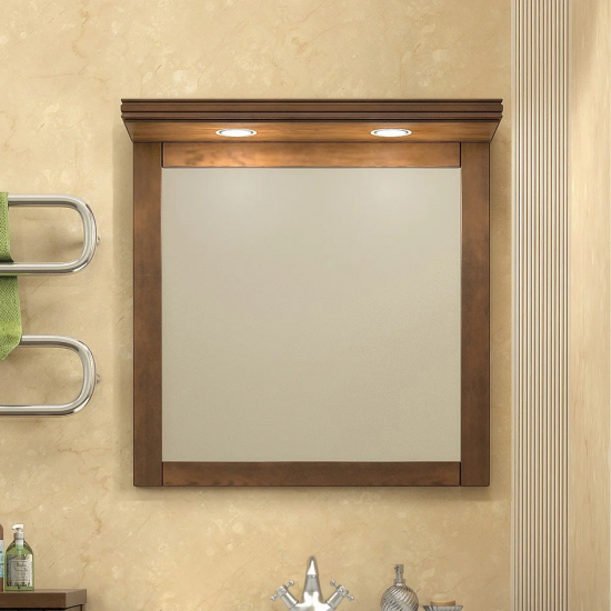 Зеркало OPADIRIS Мираж 80 светлый орех, с козырьком