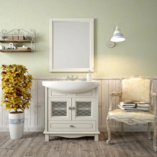 Зеркало OPADIRIS Омега 75 слоновая кость