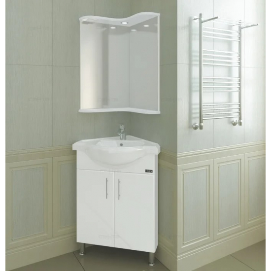 Зеркало САНТА Аврора 60 угловое, с полкой