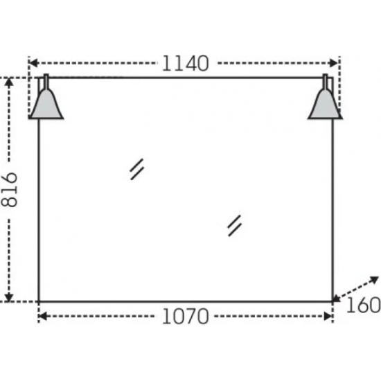 Зеркало САНТА Монарх 100 со светильниками