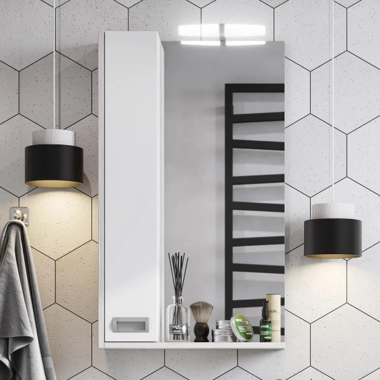 Зеркало-шкаф АКВАТОН Бекка PRO 50 белое, дуб соммерсет