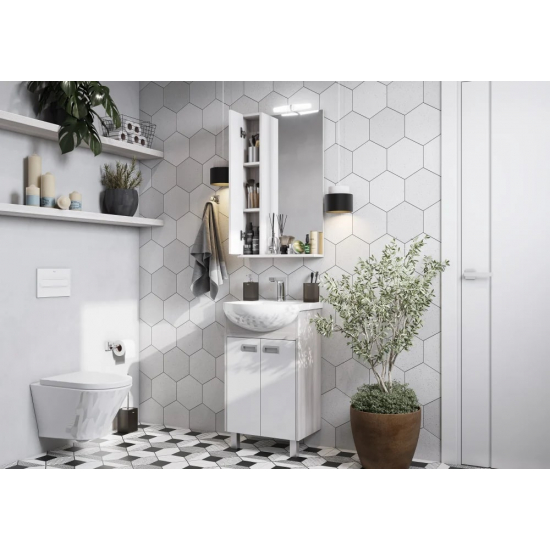 Зеркало-шкаф АКВАТОН Бекка PRO 50 белое, дуб соммерсет