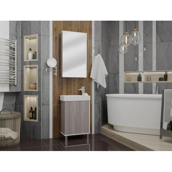 Зеркало-шкаф АКВАТОН Эмма 46 R правое, дуб наварра