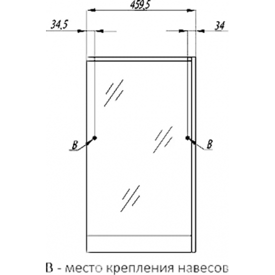 Зеркало-шкаф АКВАТОН Эмма 46 R правое, дуб наварра