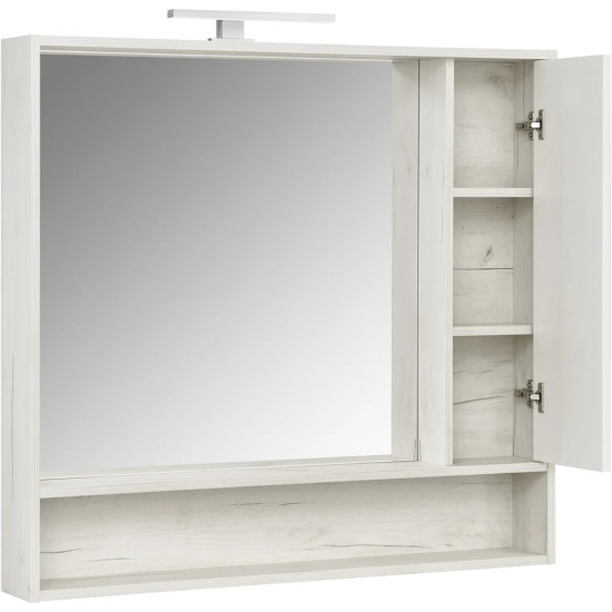 Зеркало-шкаф АКВАТОН Флай 100 белое, дуб крафт