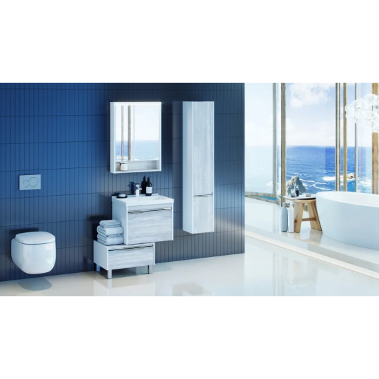 Зеркало-шкаф АКВАТОН Капри 60 с подсветкой, бетон пайн