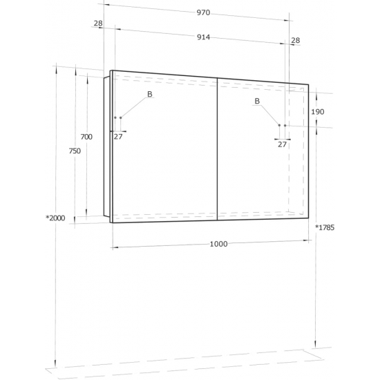 Зеркало-шкаф АКВАТОН Лондри 100