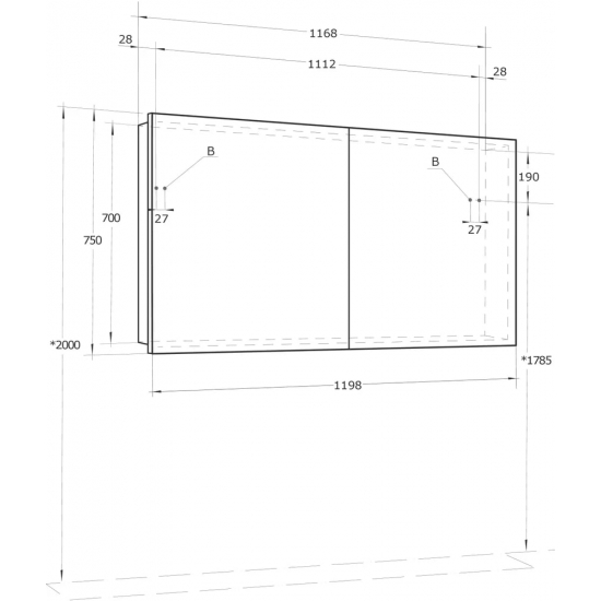 Зеркало-шкаф АКВАТОН Лондри 120