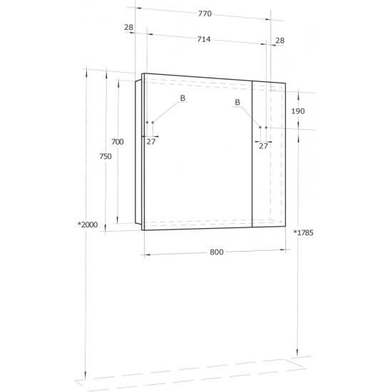 Зеркало-шкаф АКВАТОН Лондри 80 