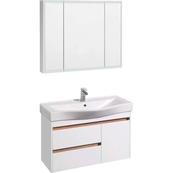 Зеркало-шкаф АКВАТОН Нортон 100 белый глянец