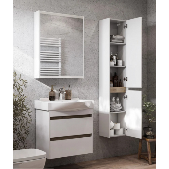 Зеркало-шкаф АКВАТОН Нортон 65 белый глянец