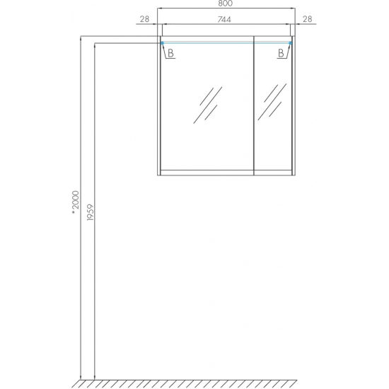 Зеркало-шкаф АКВАТОН Нортон 80 белый глянец
