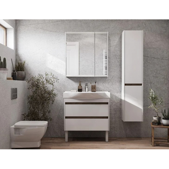 Зеркало-шкаф АКВАТОН Нортон 80 белый глянец