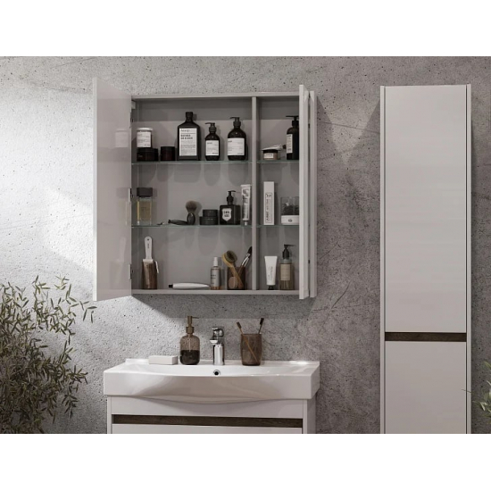 Зеркало-шкаф АКВАТОН Нортон 80 белый глянец