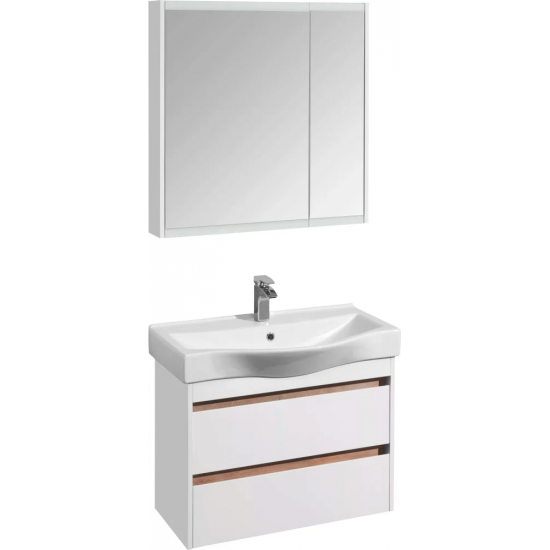 Зеркало-шкаф АКВАТОН Нортон 80 белый глянец