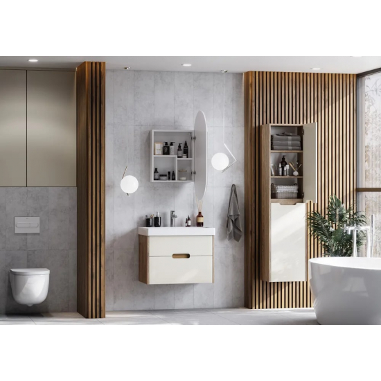 Зеркало-шкаф АКВАТОН Оливия белый глянец