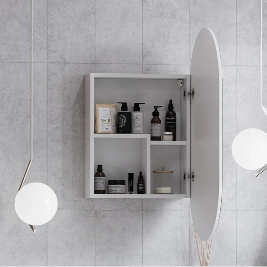 Зеркало-шкаф АКВАТОН Оливия белый глянец