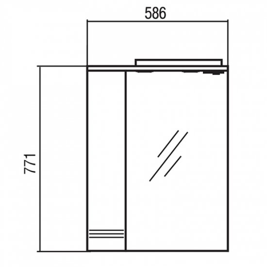 Зеркало-шкаф АКВАТОН Онда 58 L левое, с подсветкой