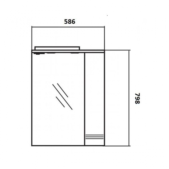 Зеркало-шкаф АКВАТОН Онда 58 R правое, с подсветкой